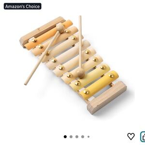 Addy & Oakley Wooden Xylophone for Kids - Yellow and Cream